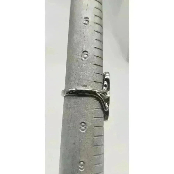 Silver Ring Native American Style Gemstone Turquoise & Coral Chips Inlaid sz 7 - Picture 8 of 8